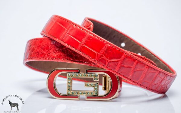 Ladies crocbelly belt